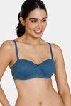 Zivame Beautiful Basics Padded Wired 3/4th Coverage Strapless Bra - Gibraltar Sea — thumbnail 4